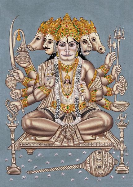 Panchmukhi (Five-Headed) Lord Hanuman - Ramayan Art Painting by ...