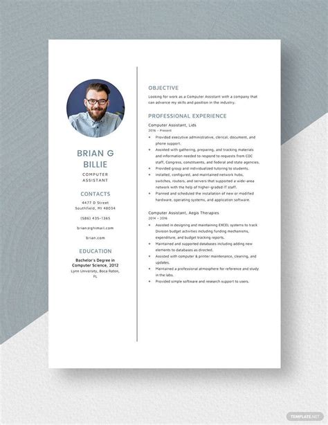 Image result for Examples of CV for Computer Assistant