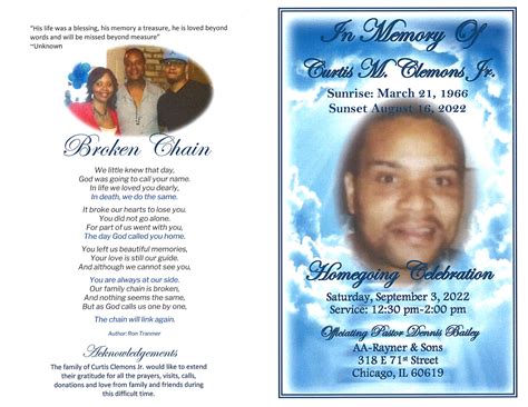 Curtis M Clemons Jr Obituary | AA Rayner and Sons Funeral Homes