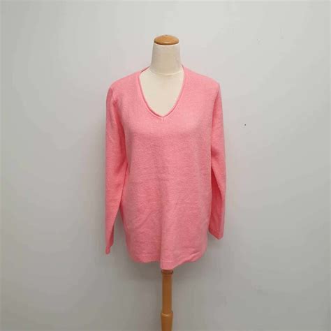 Suzanne Grae Gorgeous Bright Pink/ Long Sleeve /V Neck Jumper /Sweater ...