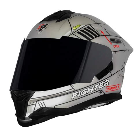 Steelbird SBH-57 Fighter F6 ISI and DOT Certified Full Face Helmet for ...