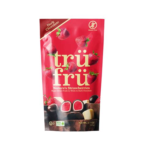 Tru Fru Dark Chocolate Dipped Freeze-Dried Strawberries, 4.2 Oz ...