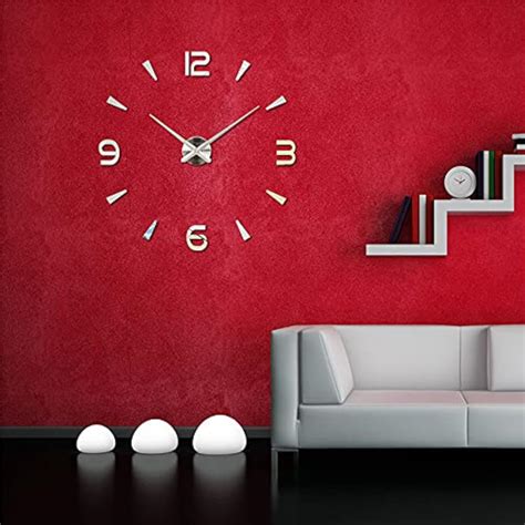 Buy Wall Clock with Golden Easy Visible handvisible - DIY 3D acrylic ...