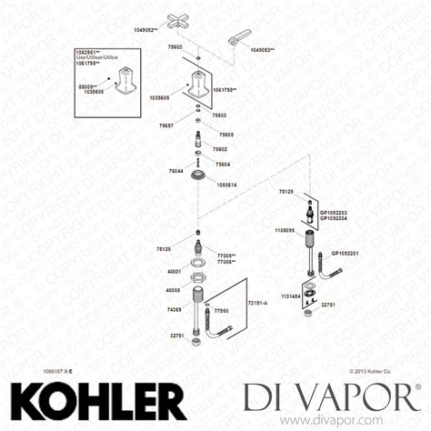 Kohler Widespread Bathroom Sink Tap, 1.2 GPM (K-16232-4-SN) Spare Parts