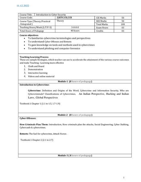 22ETC15l - Course Title: Introduction to Cyber Security Course Code ...