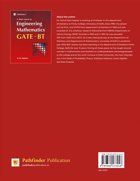 Pathfinder's GATE Biotechnology : Engineering Mathematics