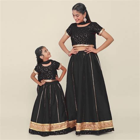 Black Gota Lehenga-Choli Mom & Daughter Set – INCLUD