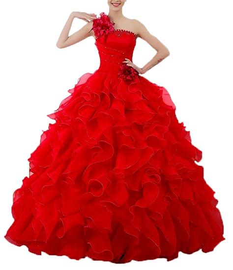 Buy THE LONDON STORE Women's Maxi Dress (Red_One_shoulder_Red) at Amazon.in