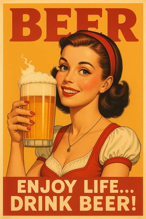 Vintage Vibes – Classic Beer Ad Poster in 2025 | Retro reclame, Oude ...