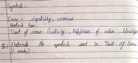 Poem Dust of snowclass 10subject= Englishquestion= elaborate the ...