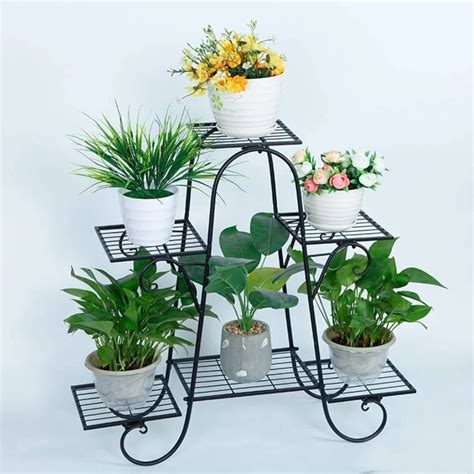 Victorian Six-Tier Metal Plant Stand Indoor Outdoor Display Shelf ...