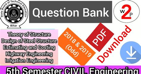 Civil 5th Sem Question papers 2018 download | SBTE BIHAR - 5th semester ...