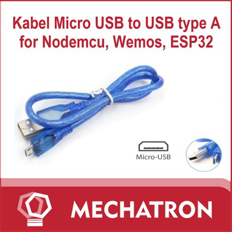 Jual Kabel Micro USB to USB Wemos Nodemcu ESP32 Arduino - Kota Depok ...