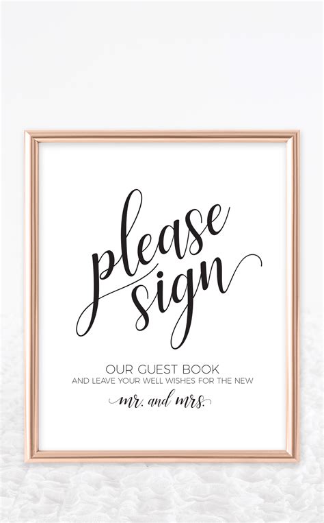 Printable Wedding Guest Book Sign – ARRA Creative