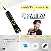 Wurze 1903B Rechargeable Cordless Beard & Hair Trimmer/Groomer for Men ...