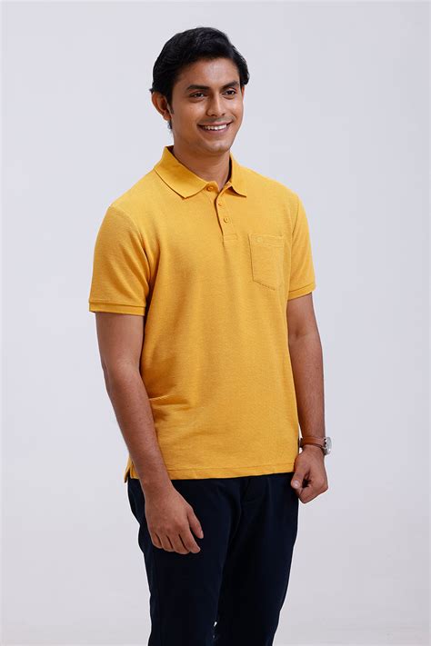 Waffle Polo Gold T Shirts For Men | Mens T Shirts | T Shirts