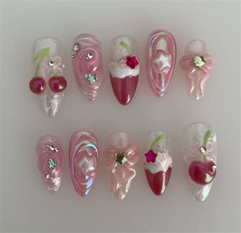 nails by maddy! | cherry soda float 🍒🧃🍉 - so cute for summer! swipe for the inspo! - syrup gels ...