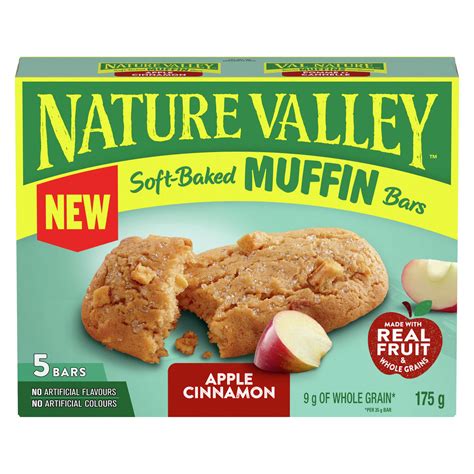 Nature Valley Soft-Baked Apple Cinnamon Muffin Bars, 5 Bars, 175g/6 oz ...