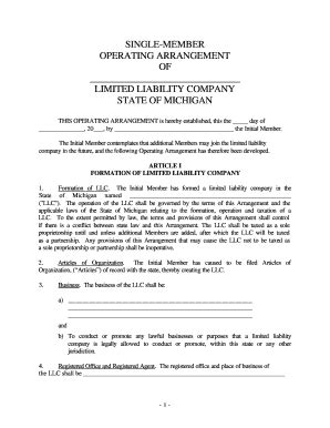 Michigan Llc Forms Pdf - Fill and Sign Printable Template Online
