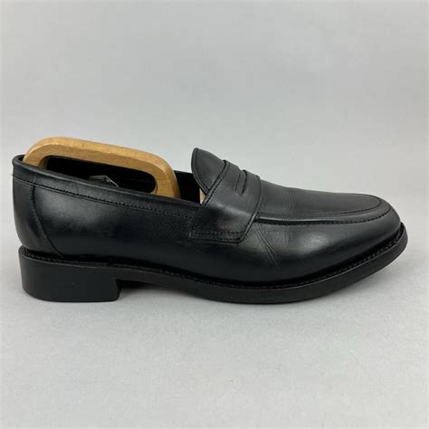Samuel Windsor Black Leather Slip on Penny Loafers Smart Formal Dress ...