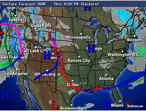 Stationary Front Weather Map
