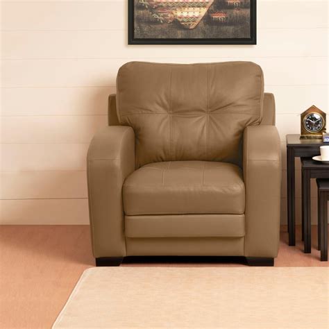 Buy Vista Half Leather 1-Seater Sofa - Beige from Home Centre at just ...