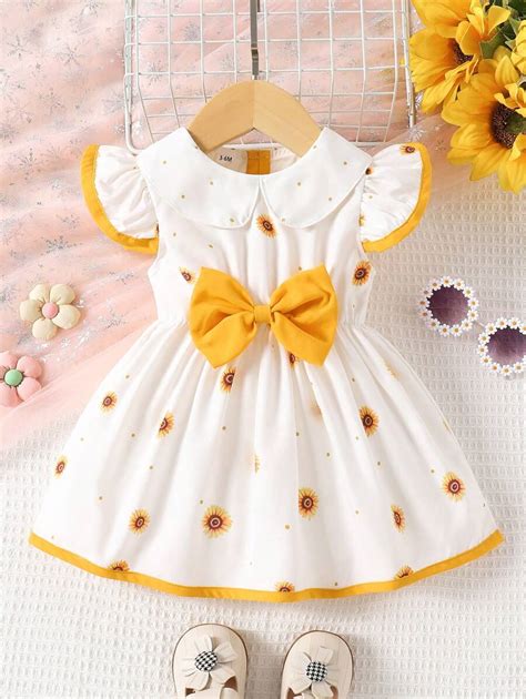 Glamorique Kids Cute Baby Girl Sweet Peter Pan Collar Cap Sleeve ...