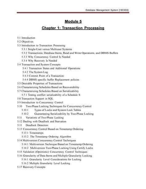 Module 5 - Module 5 Chapter 1: Transaction Processing 5 Introduction 5 ...