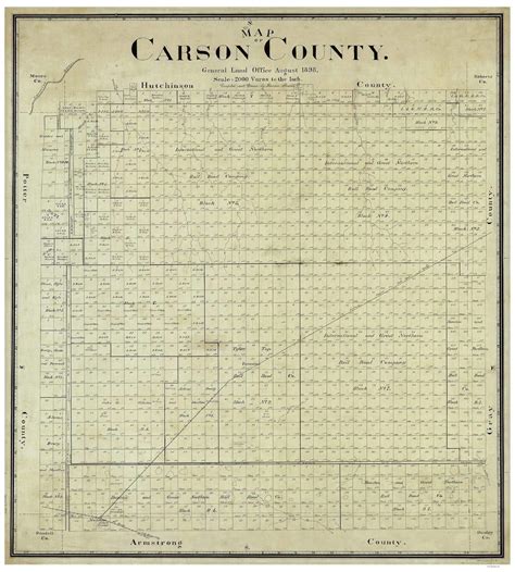 Amazon.com: Carson County, Texas - 1898 - Old Wall Map Reprint With ...
