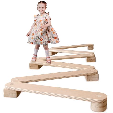 Avrsol Kids Balance Beam Wooden 5 Stepping Stones Montessori Furniture ...
