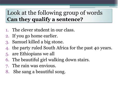 Basic writing skills A Sentence Definition, Examples, etc | PPTX