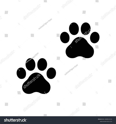Black Silhouette Cat Paw Print Vector Stock Vector (Royalty Free ...