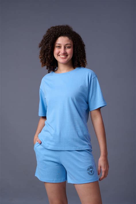 Plain Sky Blue Co-ord Set for Women by Go Devil