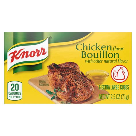 Knorr Chicken Bouillon Cubes, Shelf Stable, 2.5 oz, 6 Pack Box ...