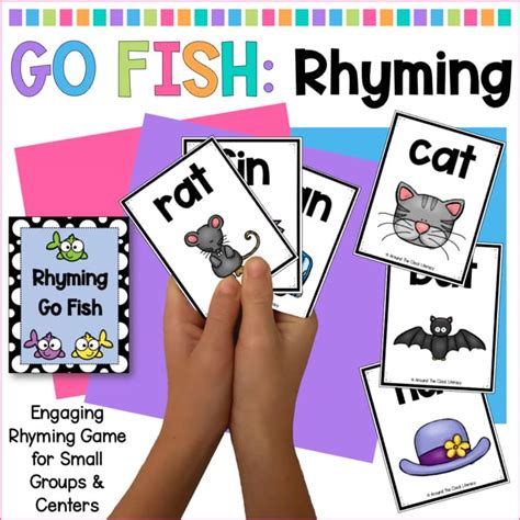 Rhyming Go Fish Card Game - Phonemic Awareness Activity - Kindergarten