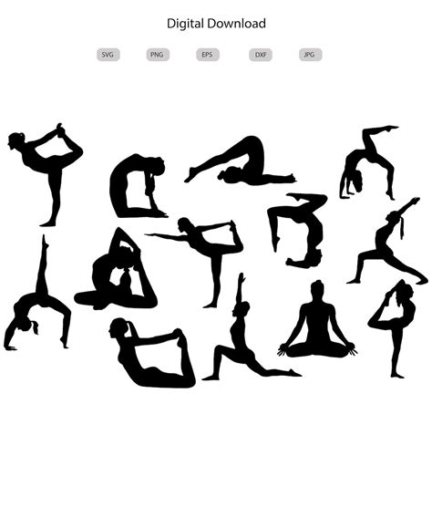 Yoga Poses Svg - Yoga Poses Silhouette - Yoga Poses Cut File - Yoga Poses Clipart - Svg - Eps ...