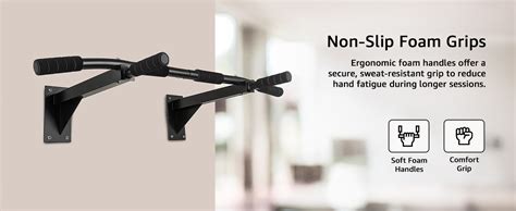 Amazon Basics Wall Mounted Pull-Up Bar | for Pull-Ups, Chin-Ups & Leg ...