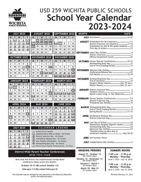 Wichita Public Schools Calendar 2024 in PDF - School Calendar Info