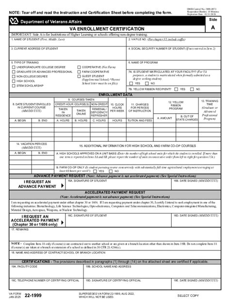 2025 Form VA 22-1999 - Fill Out, Sign & Share Online | pdfFiller