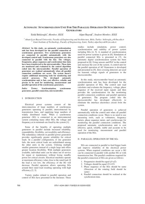 Image result for Synchronization of Parallel Generator