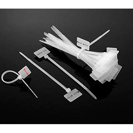 Twisted 100 Pieces Cable Ties Label Self Locking Tag Sign for Ethernet ...