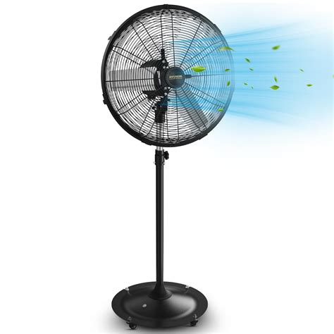 24'' Outdoor Pedestal Fan, 4 Speed Oscillating Pedestal Fan with All ...