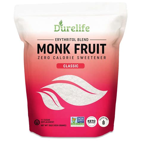 Snapklik.com : Durelife Monk Fruit Sweetener, Classic - Sugar Substitute, Keto Diet Friendly, 1: ...