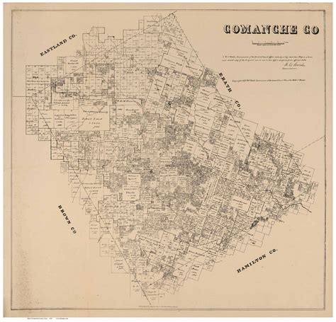 Comanche County Texas 1879 - Old Map Reprint - OLD MAPS