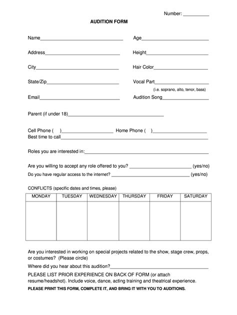 Roberts Wesleyan College Audition Form - Fill Online, Printable ...