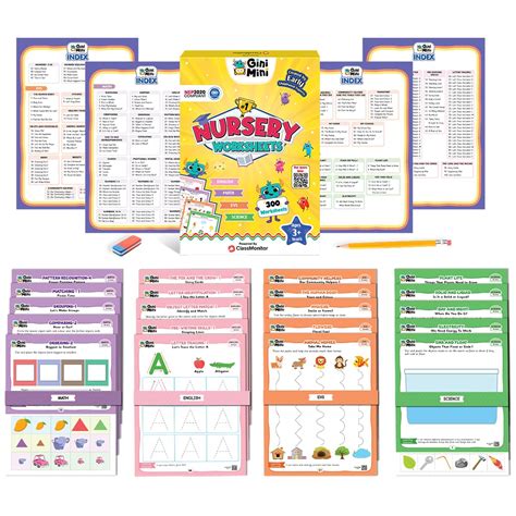 Buy GiniMini 300 Nursery Worksheets for 2 3 4 5 6 Years, Fun Learning ...