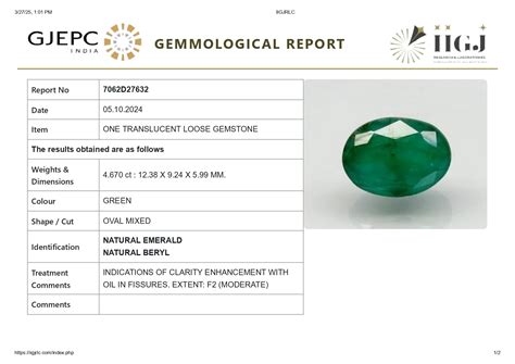 Natural Zambian Emerald (Panna) 4.67 Carats