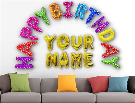 Almoda Creations Happy Birthday Name Letters, Multi ColoredHappy ...