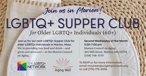 LGBTQ+ Supper Club (Ages 60+) in Marion, Mass.!, Marion, MA Council on ...