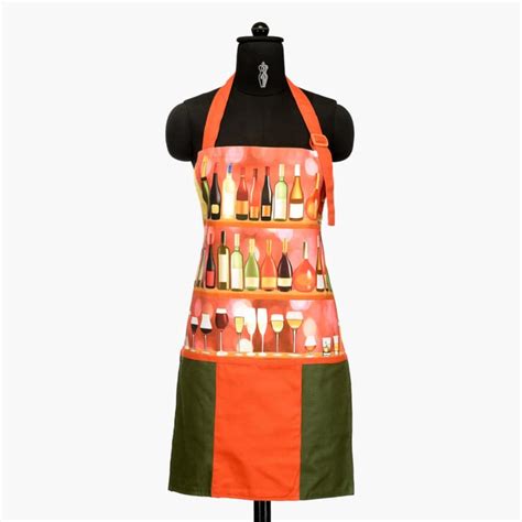 Buy SWAYAM Graphic Print Kitchen Apron & Oven Gloves - Set Of 3 Pcs ...